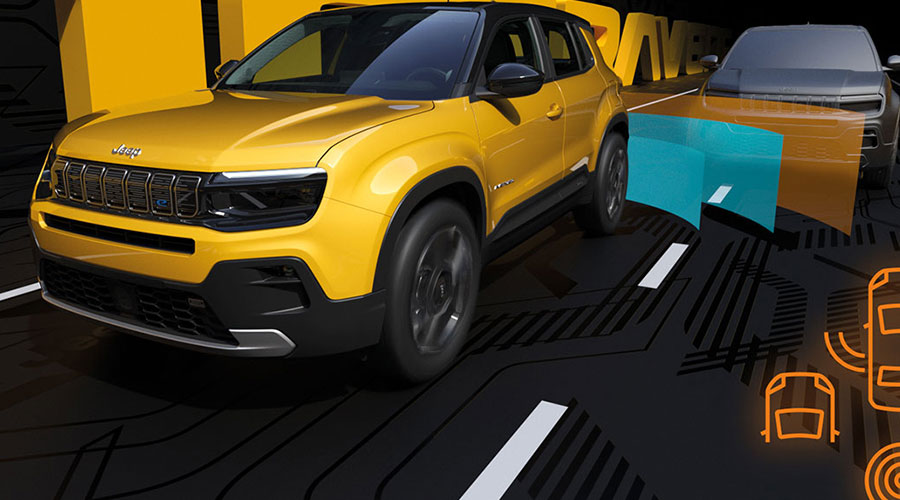 Visualisation of a Jeep Avenger rear sensors